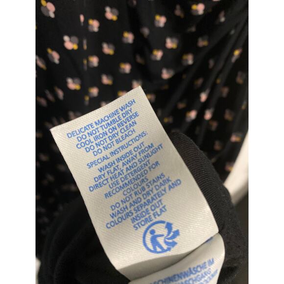 Boden sheath dress women’s size 8L black abstract tencell jersey stretch lined - Picture 6 of 6